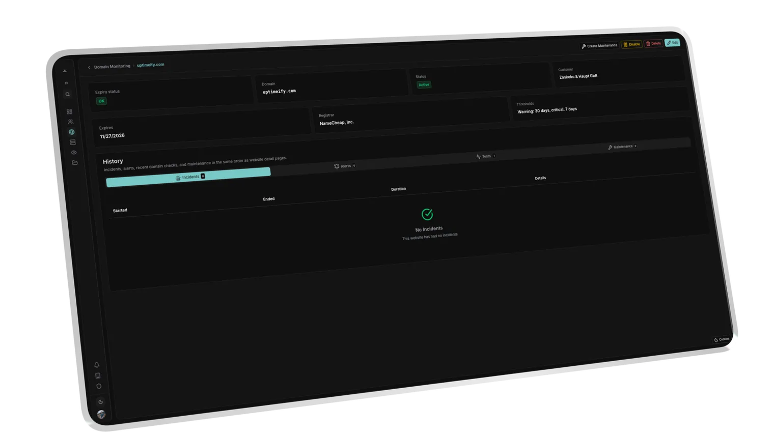 Ein Dashboard.